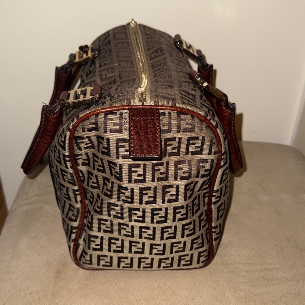 Fendi Beige and Dark Brown Monogram Tote - Picture 5 of 9